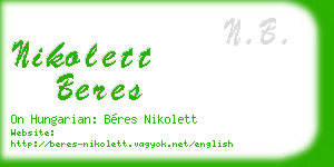 nikolett beres business card
