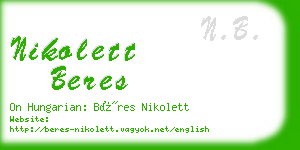 nikolett beres business card